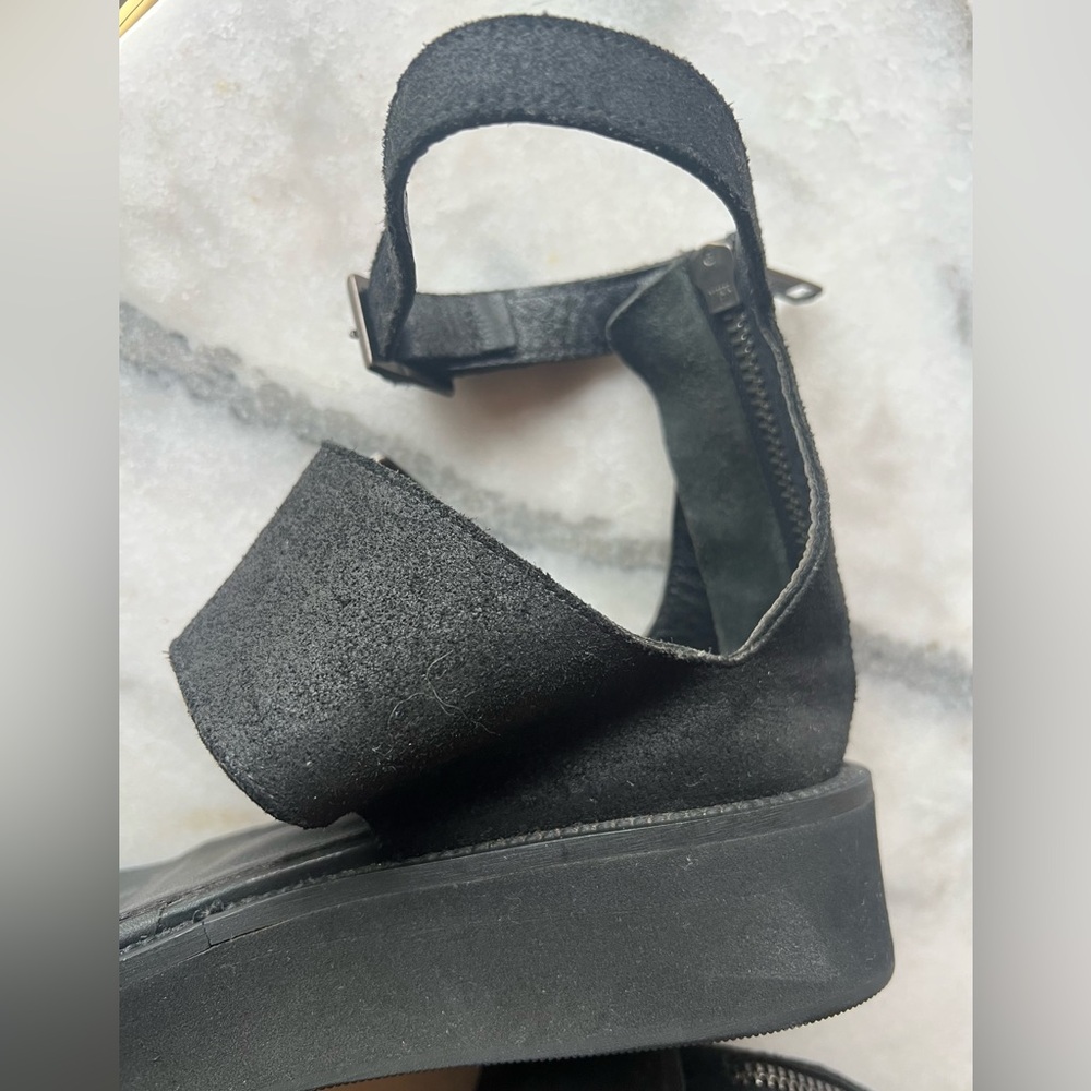 HELMUT LANG black suede sandals with ankle strap 36.5 - Picture 10 of 12